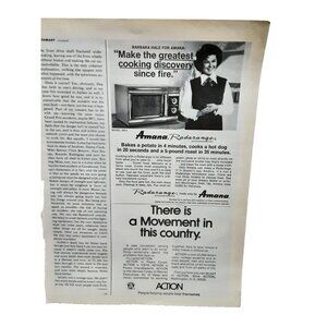 1972 Amanda Radarange RR4 Barbara Hale Original Print Ad vintage 70s